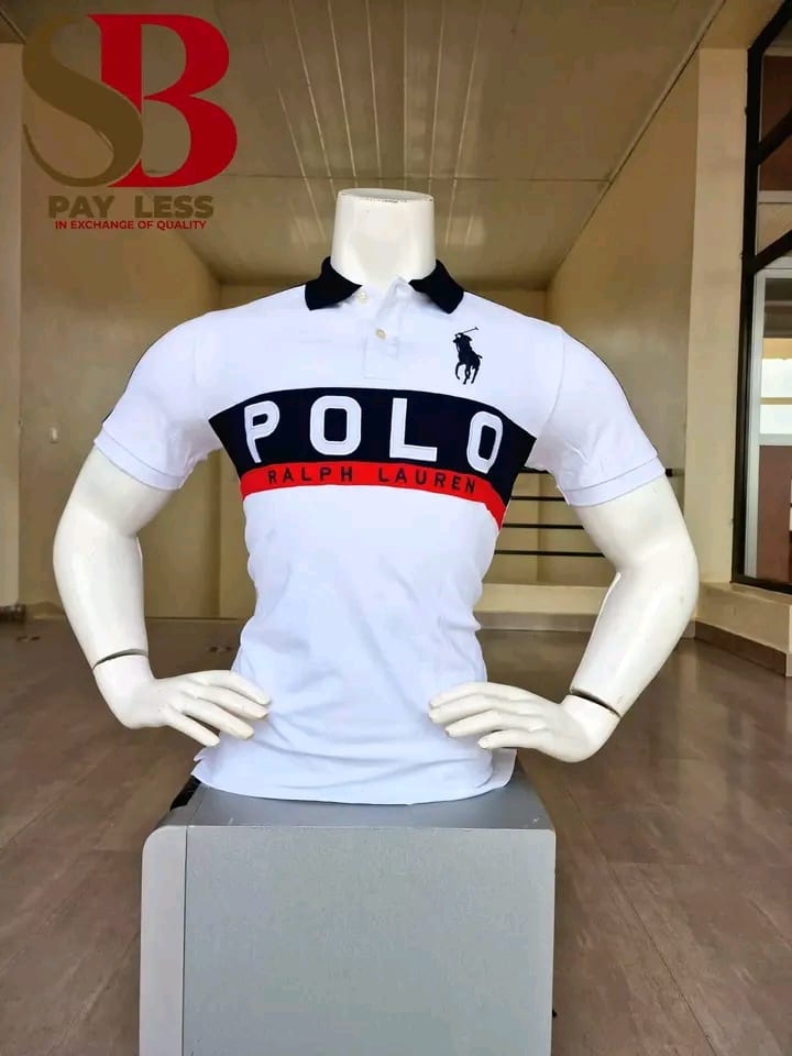Polo blanc à manches courtes avec col contrasté